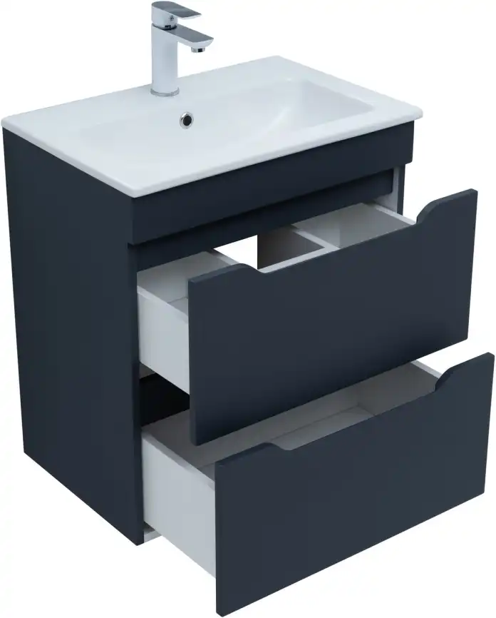 Тумба под раковину Aquanet Практика 60 маренго (2 ящика), 330458 фото 5