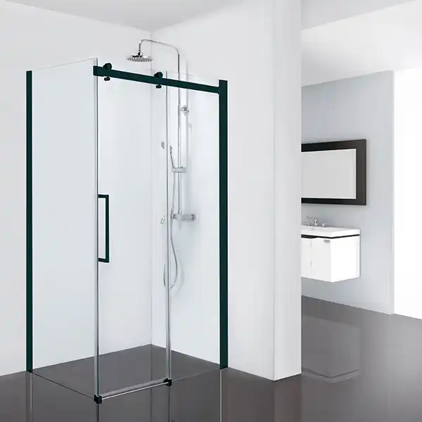 Душевой уголок Sole Open 120х90 профиль Черный стекло прозрачное фото 1