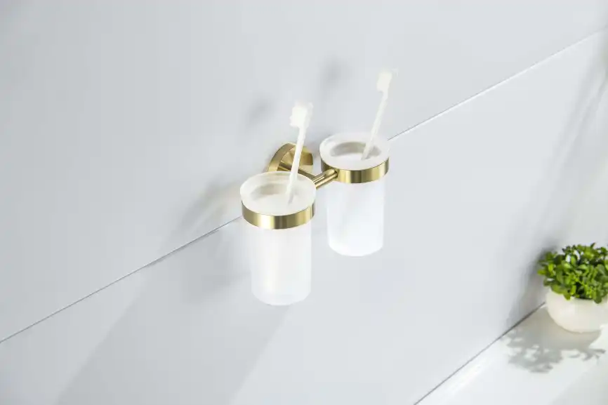 Стакан для ванной Aquatek Европа AQ4117BG двойной, Золото матовое фото 3