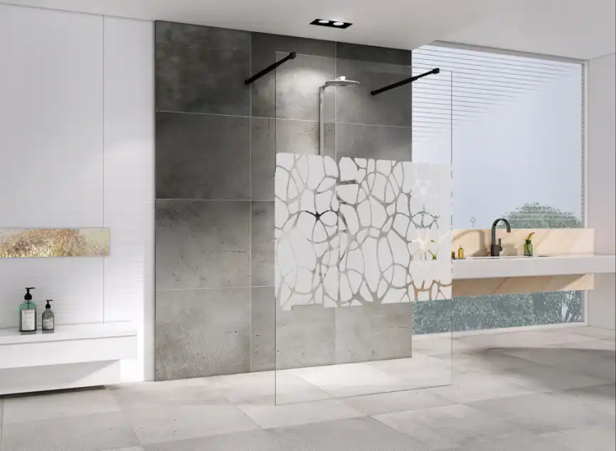 Душевая перегородка Abber Immer Offen 100 см, AG68100BF8, профиль Черный, стекло Прозрачное фото 2