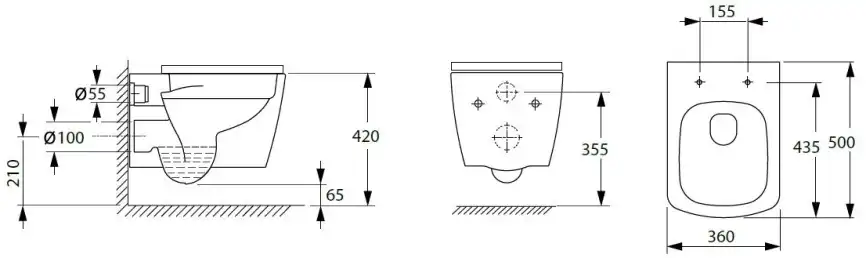 Подвесной безободковый унитаз Allen Brau Liberty 4.33004.20 без сиденья, белый глянец фото 2