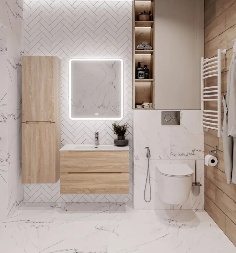 Тумба под раковину BelBagno ETNA-800-2C-SO-WO-P подвесная Rovere Bianco фото 9