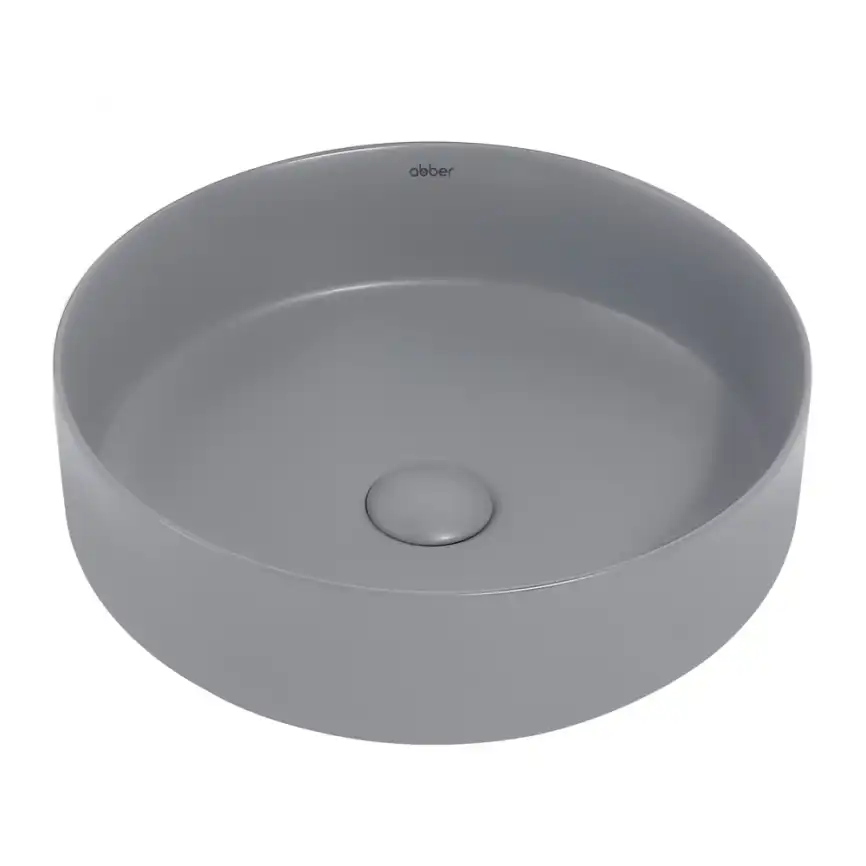 Раковина накладная ABBER BEQUEM 40х40х12 AC2109MG, круглая, серая матовая фото 1