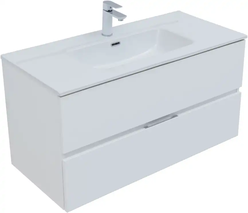 Тумба под раковину Aquanet Алвита New 100 2 ящика, белый матовый 277518 фото 4