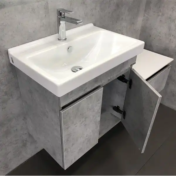 Тумба с умывальником Comforty Осло 60 Бетон светлый, 00-00000835 фото 5
