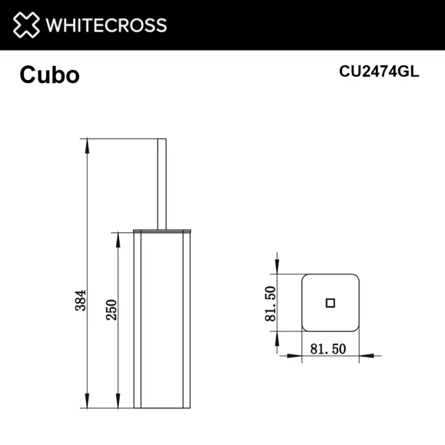 Ершик для унитаза Whitecross CUBO gold, CU2474GL, Золото глянцевое фото 2