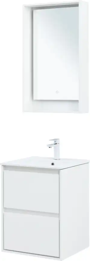 Тумба под раковину Aquanet Милан 50 белый глянец, подвесная, 336366 фото 10