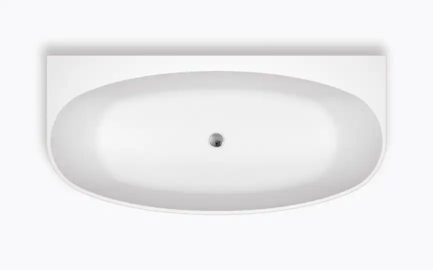 Акриловая ванна BELBAGNO 170х80 BB83-1700-W0 овальная, пристенная, без перелива, Белая фото 3