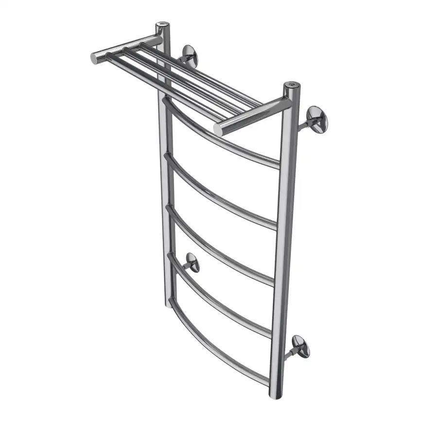 Полотенцесушитель водяной Azario VERONA 40х80 AZ04148P П5 с полкой, нижнее подключение 1/2