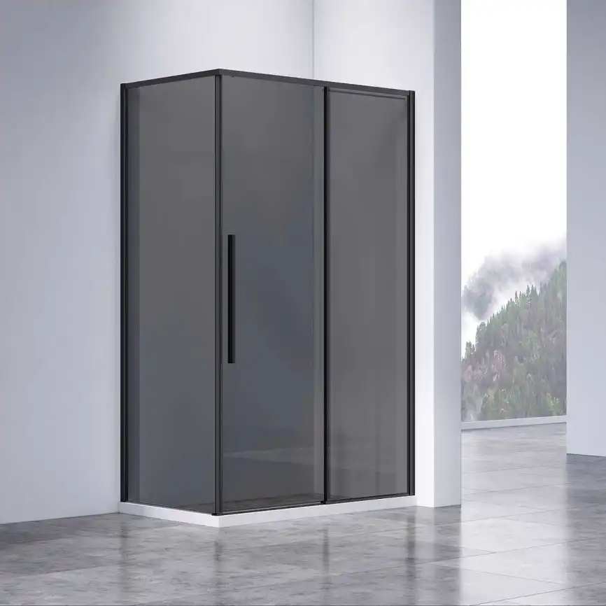 Душевой уголок Vincea Slim-N 130х90 VSR-4SN9013CGB, профиль черный, стекло Тонированное фото 1