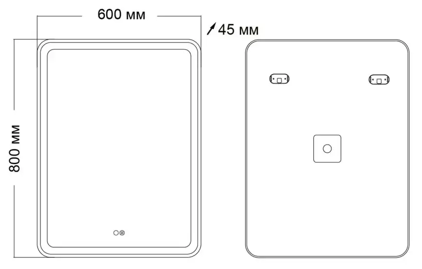Зеркало Grossman Leo 60х80 166080 с подстветкой, сенсорный выключатель, с подогревом фото 2