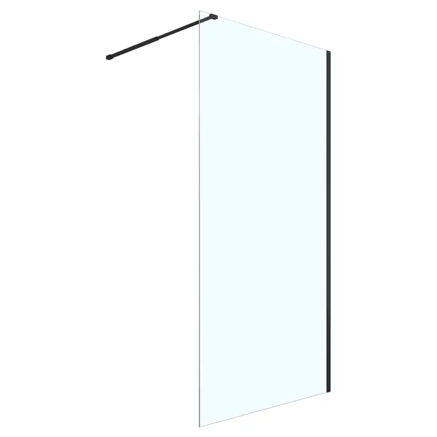 Душевая перегородка Loranto Walk-in 70 CS-W04B-70, профиль черный матовый, стекло Прозрачное фото 1