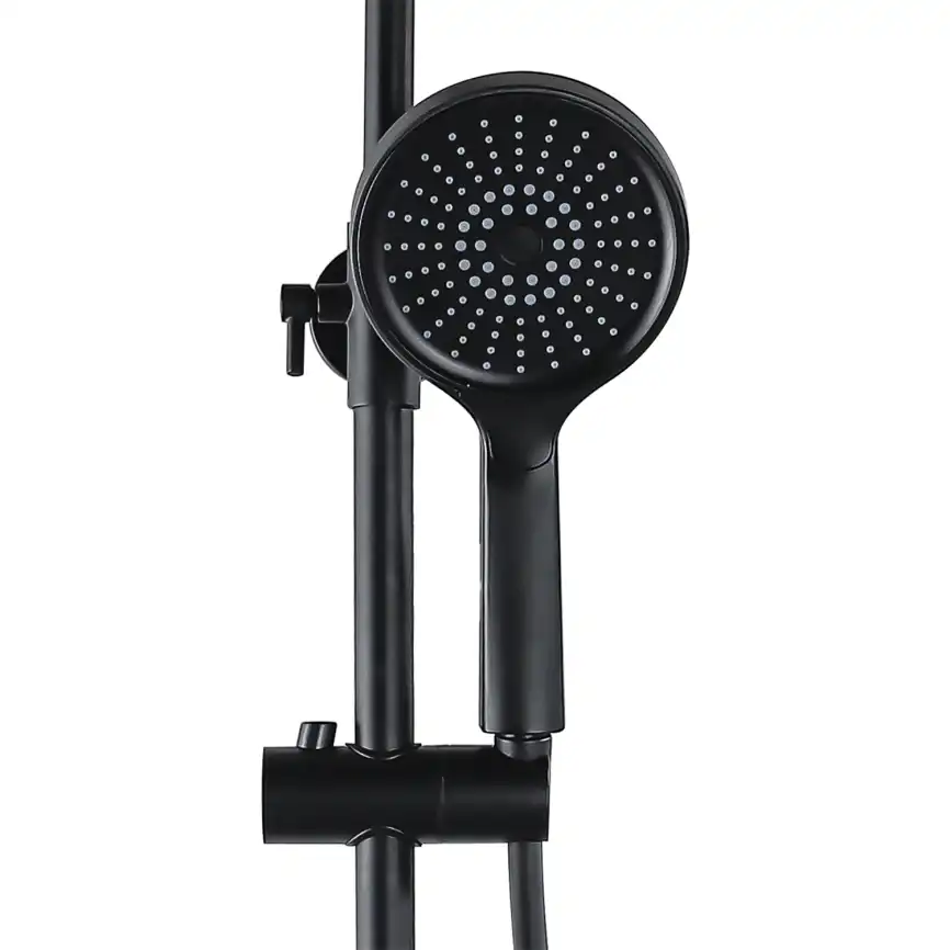 Душевая система Azario ARIZONA AZ-20BR для ванны с изливом, верхний и ручной душ, Черный матовый фото 4