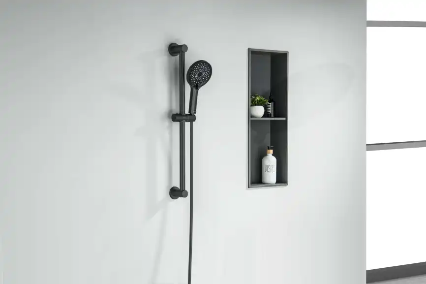 Душевой гарнитур Aquatek Лугано AQ2022MB, Черный матовый фото 5