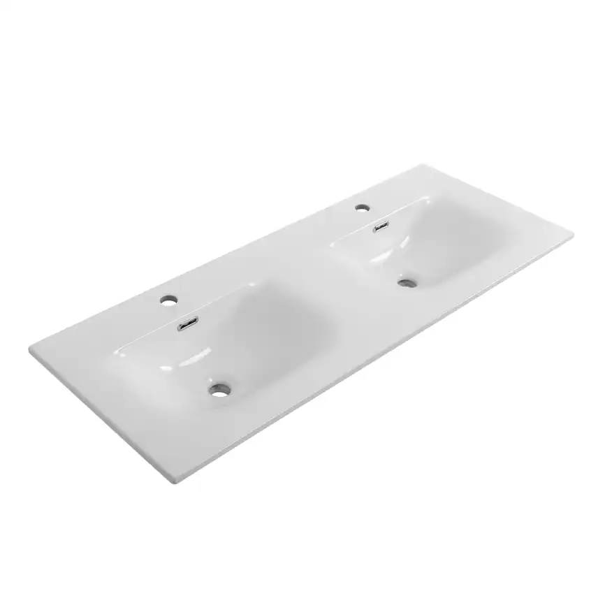 Керамическая раковина с двумя чашами BelBagno BB-8099-120-2 фото 1