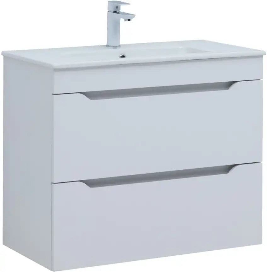 Тумба под раковину Aquanet Практика 80 белый глянец, 347965 фото 4