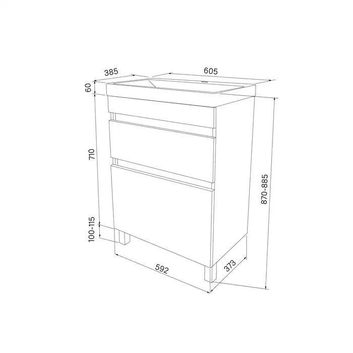Тумба с раковиной IDDIS Zodiac 60, напольная, Белая, ZOD6CBFi95K фото 5