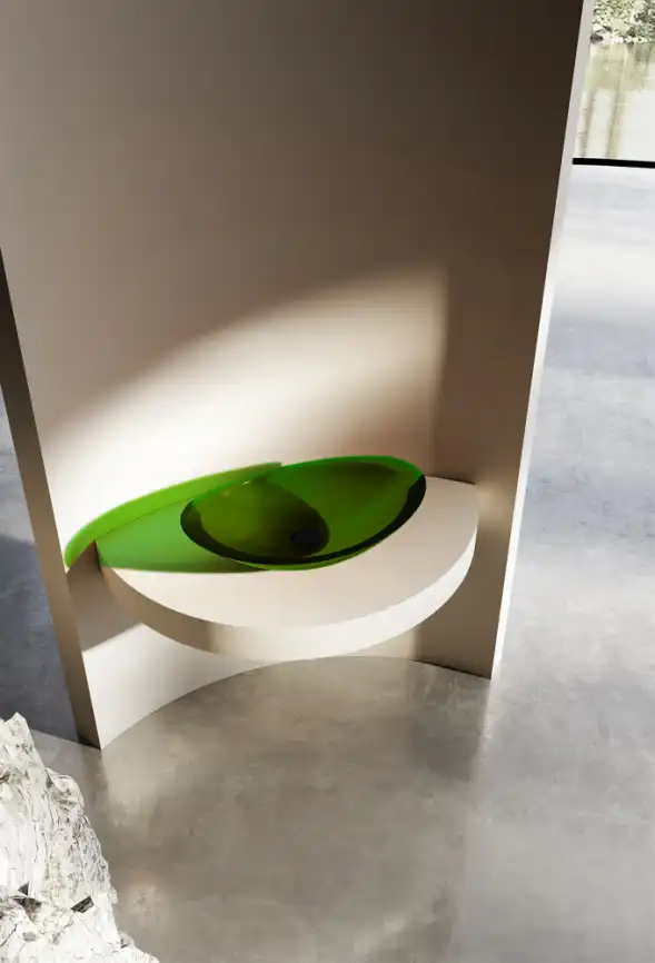 Раковина накладная ABBER KRISTALL 60,5х38х14,5 AT2808Emerald, овальная, зеленая фото 2