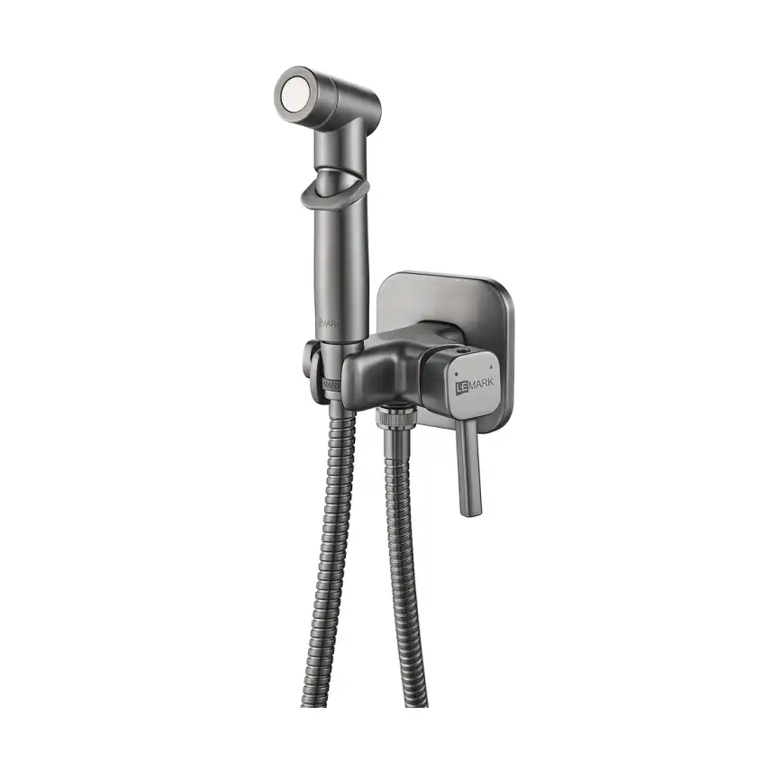 Гигиенический душ со смесителем Lemark LM7165GM однорычажный, Графит фото 1