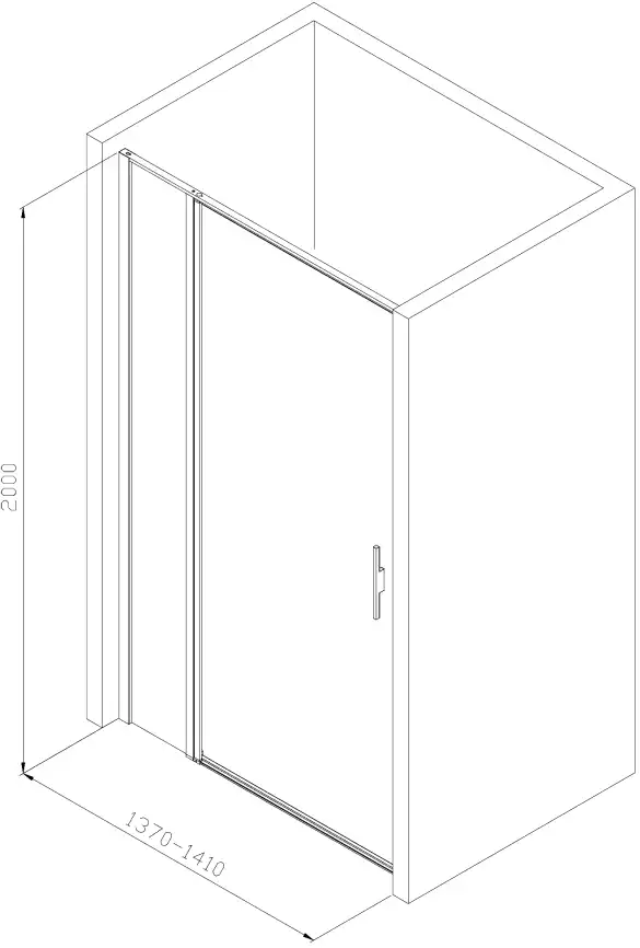 Душевая дверь Allen Brau Priority 140 см, 3.31012.BBA, профиль Черный, стекло Прозрачное фото 2