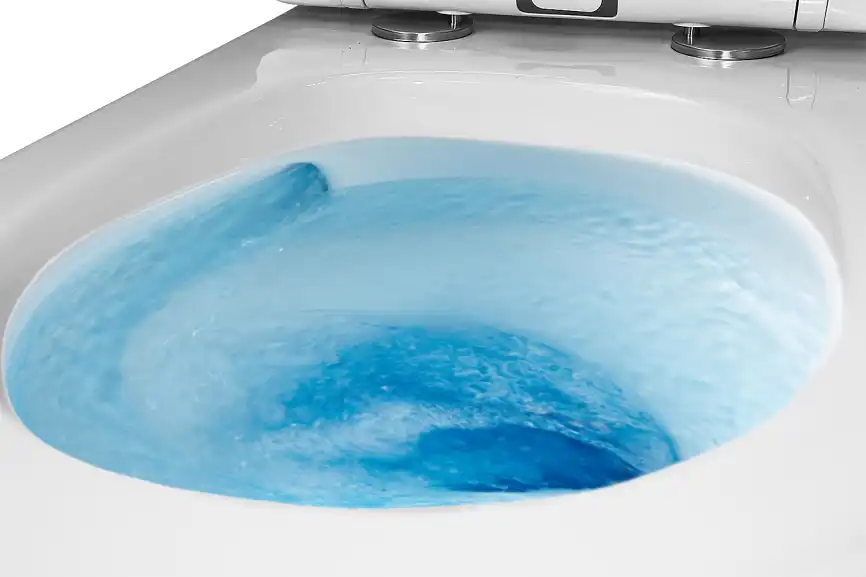 Подвесной унитаз безободковый Azario Ollin AZ-0513R , с системой антивсплеск (Торнадо), сидением микролифт, цвет белый фото 8