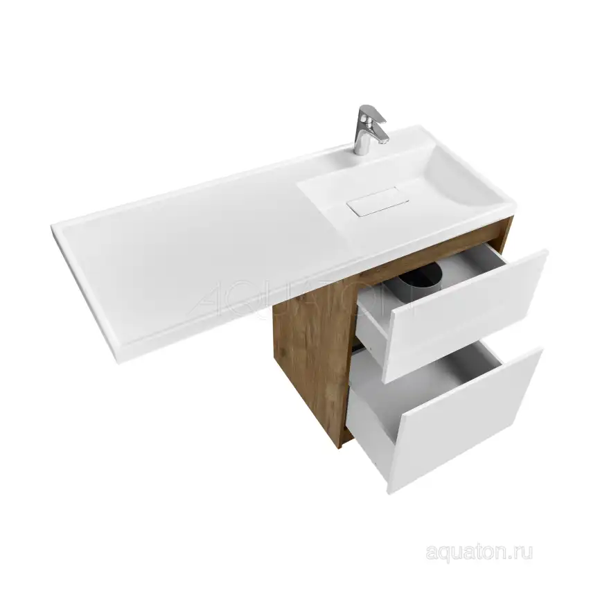 Тумба под раковину Aquaton Лондри 120 под стиральную машину без фасада 1A266901LHDR0 напольная цвет, дуб рустикальный фото 6