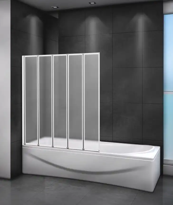 Шторка на ванну CEZARES RELAX-V-5-120/140-P-Bi-L стекло Матовое рифленая, профиль Белый фото 1