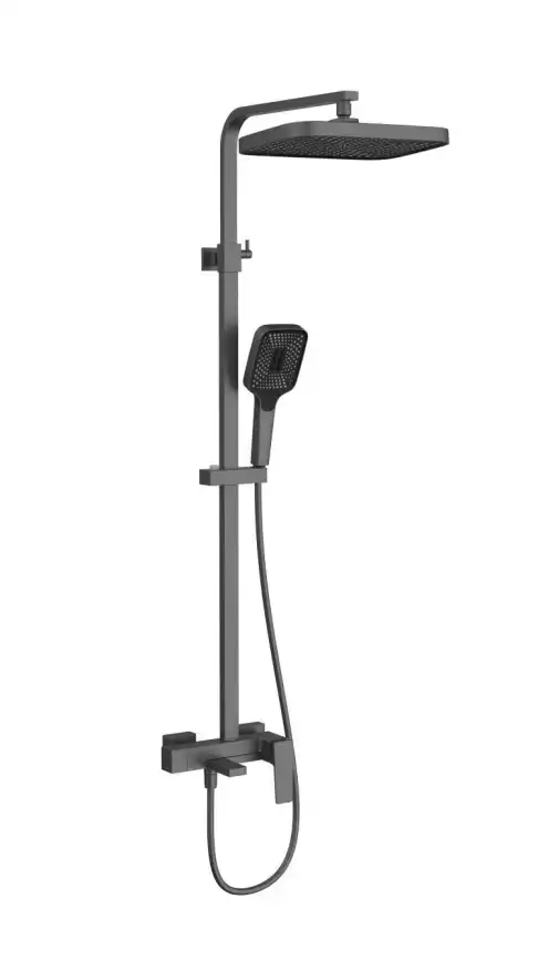 Душевая система  Vincea Cube VSFS-4C12GM VSFS-4C12GM для ванны с изливом, вороненая сталь фото 2