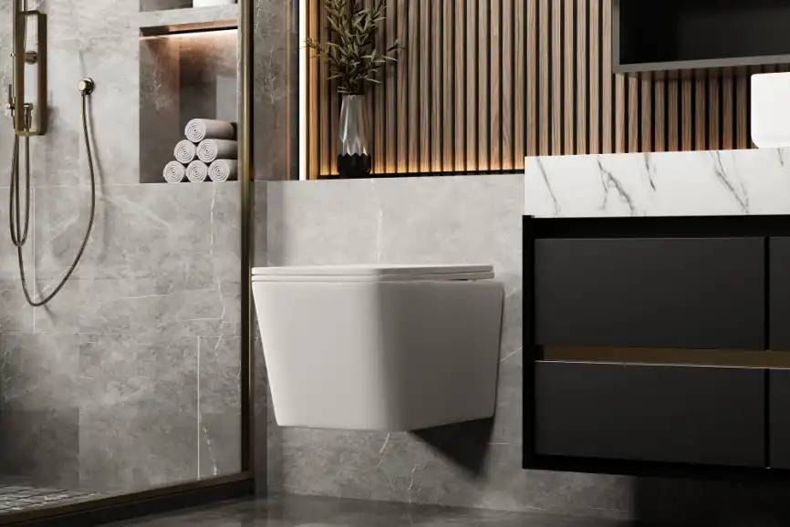 Подвесной унитаз ABBER Rechteck AC1201MW белый матовый, безободковый, с сиденьем микролифт фото 3