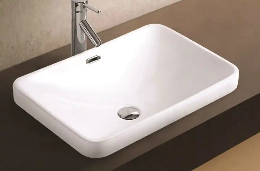 Умывальник CeramaLux 78441 595х405х185 Полувстраиваемая цвет Белый фото 1