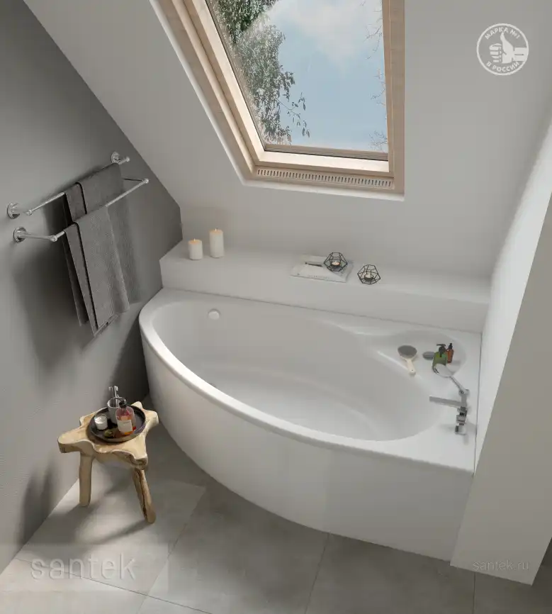 Акриловая ванна Santek Эдера 170х100 1WH501663 правая, Белая фото 3