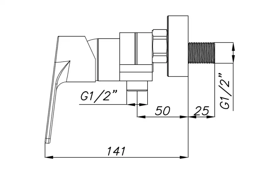 Смеситель для душа Azario TREYA AZ-15680621, однорычажный, цвет Хром фото 2