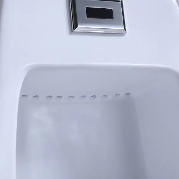 Писсуар подвесной CeramaLux X546P с сенсорным механизмом смыва, горизонтальный выпуск фото 3