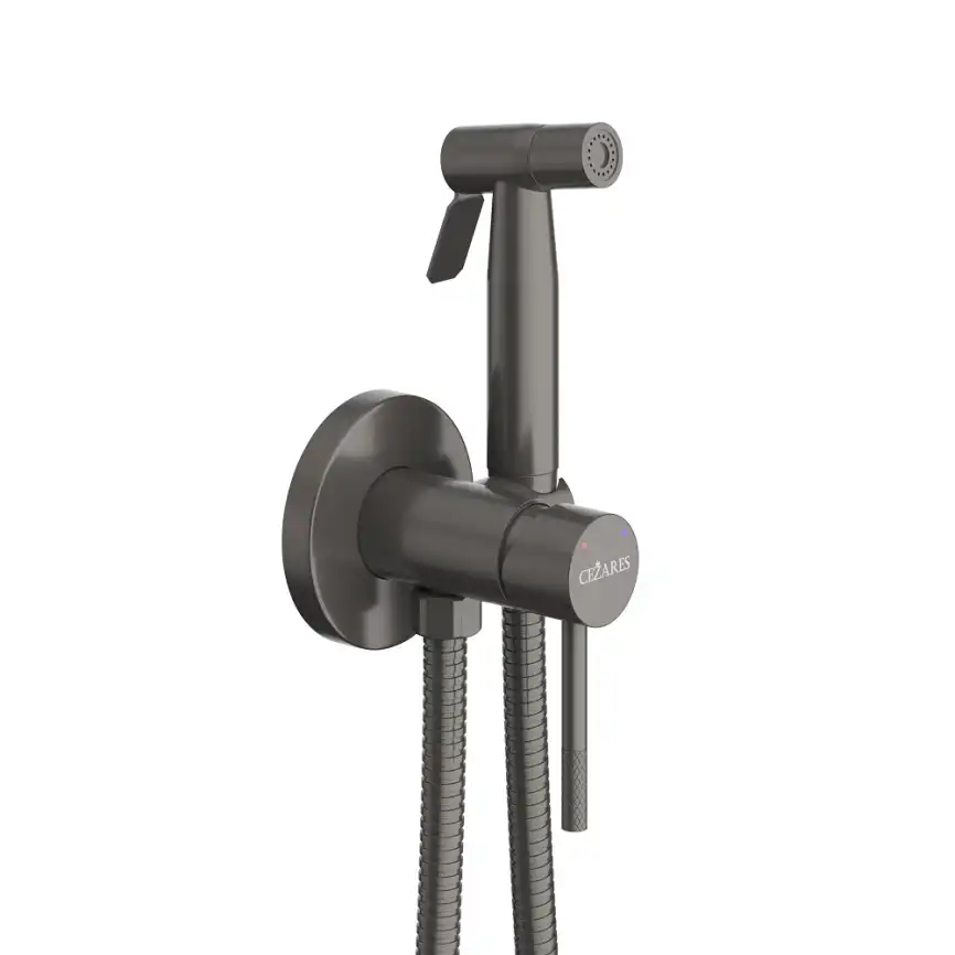 Гигиенический душ со смесителем Cezares RELAX-DIF-GM, Оружейная сталь фото 2