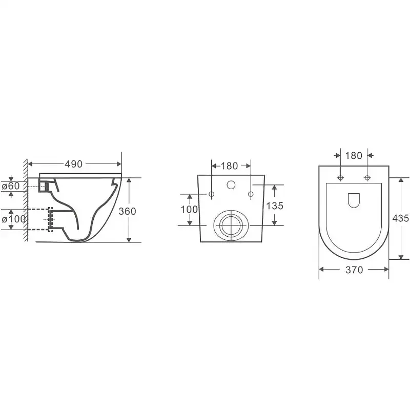 Унитаз подвесной CeramaLux 2197 с крышкой микролифт (Система смыва торнадо) фото 3