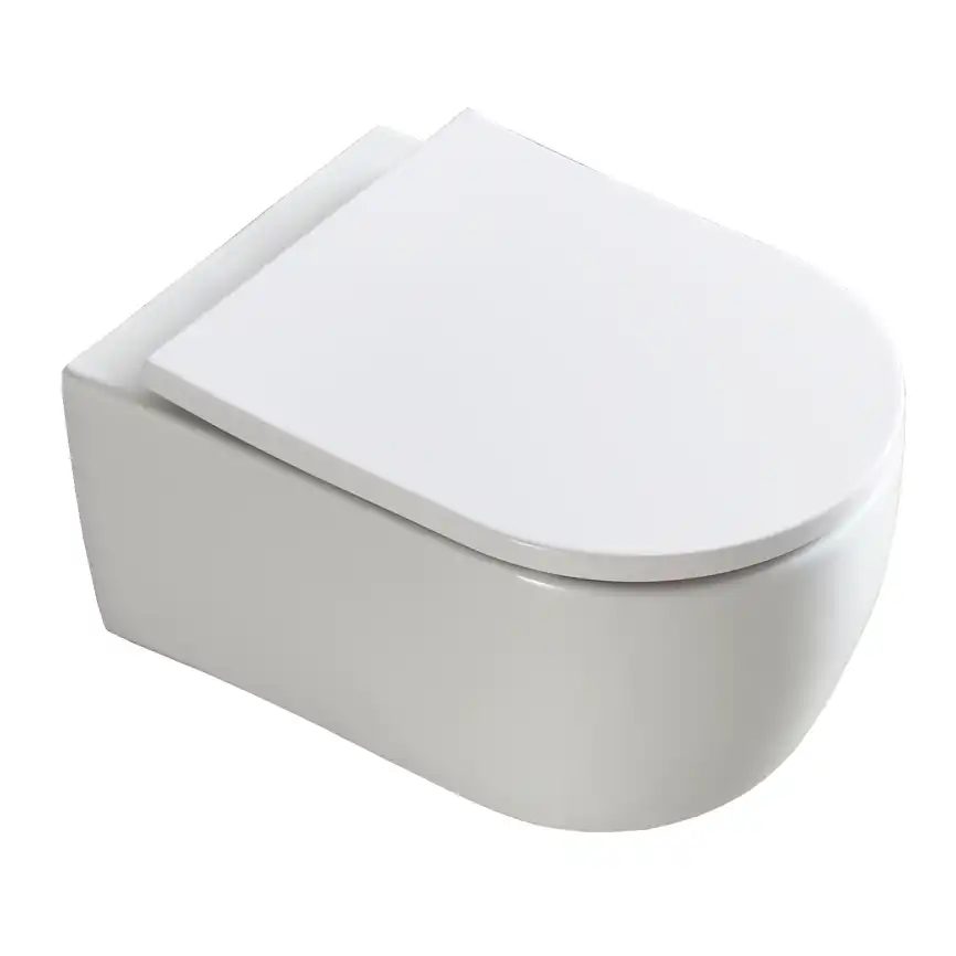 Подвесной унитаз Azario Ollin AZ-1293WH безободковый, с сиденьем микролифт, Белый глянцевый фото 5