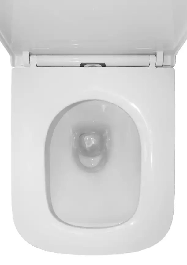 Унитаз-компакт Azario Quadro AZ-2175 напольный, безободковый, в комплекте с бачком и сиденьем микролифт, Белый глянцевый фото 8