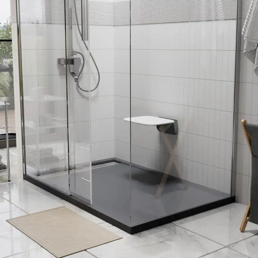 Душевой поддон WasserKRAFT Wiese 84T 140х80 из искусственного камня 84T35 Серый фото 2