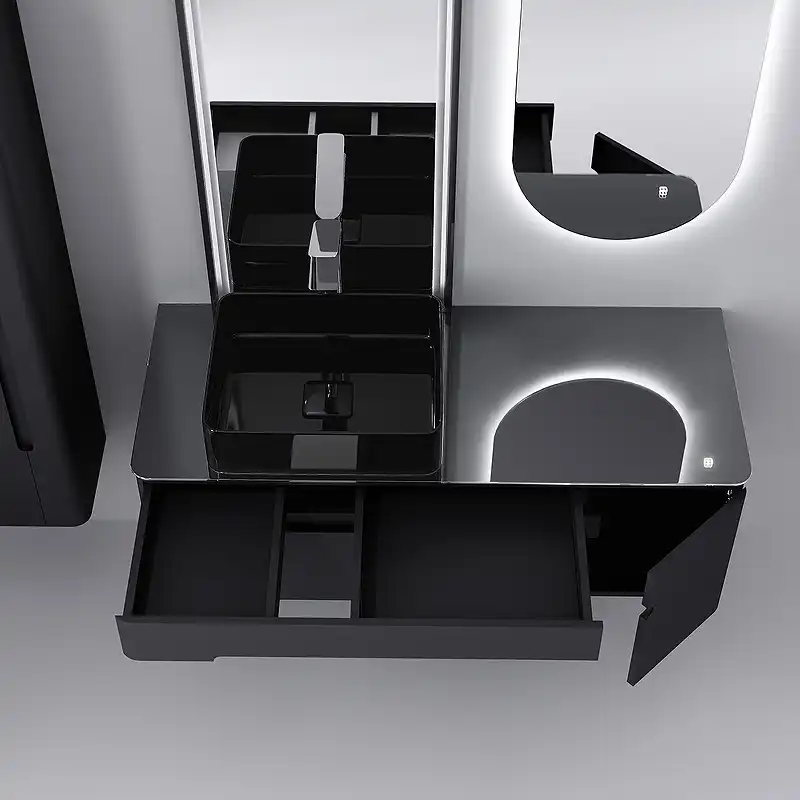 Тумба под раковину Jorno SHINE 120 Shi.01.120/P/A Серый антрацит фото 4