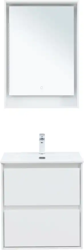 Тумба под раковину Aquanet Милан 60 белый глянец, подвесная, 336367 фото 9