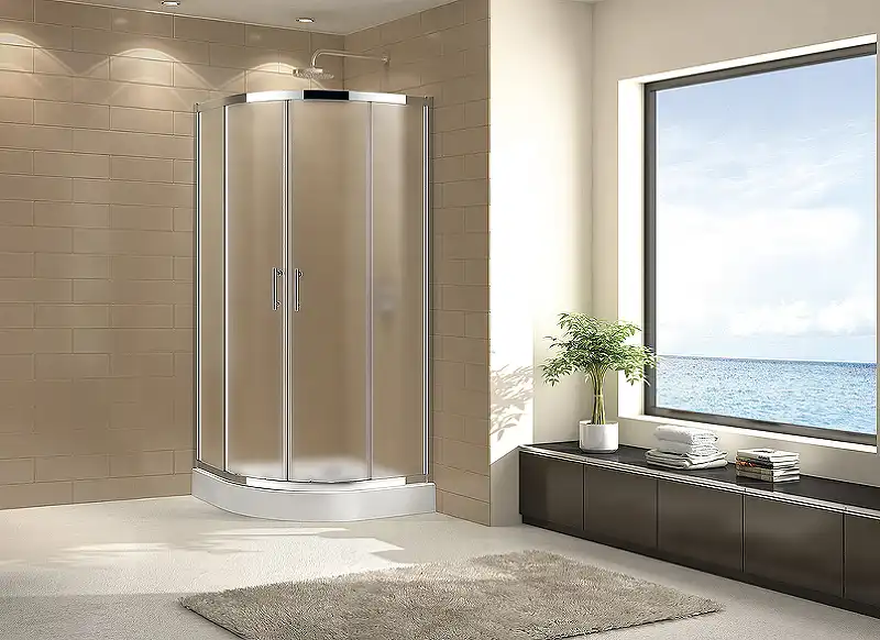 Душевой уголок CEZARES ECO-O-R-2-90-P-Cr стекло Матовое рифленая, профиль Хром фото 2
