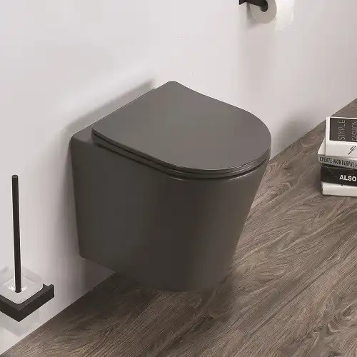 Унитаз подвесной CeramaLux B2330-2MDH с сиденьем микролифт Серый фото 1