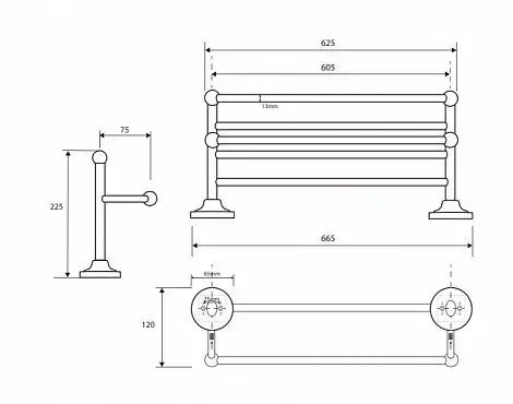 Полочка для полотенец 40 см BEMETA RETRO хром 144302092 фото 2