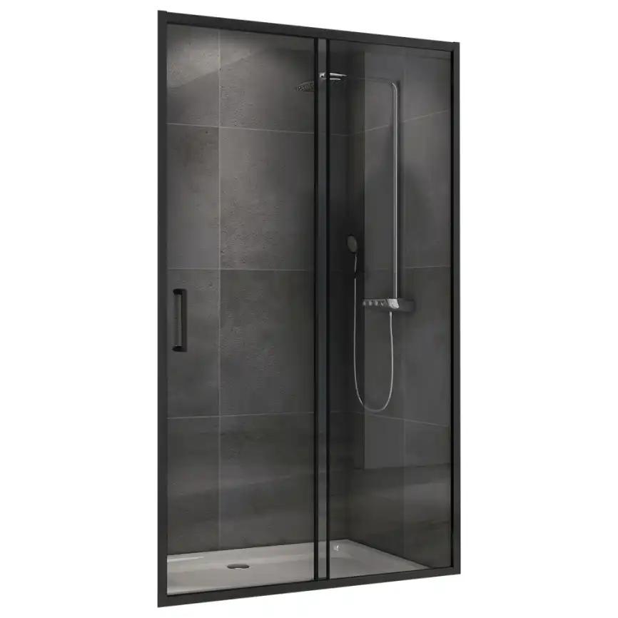 Душевая дверь Abber Schwarzer Diamant 100 см, AG30100B5, профиль Черный, стекло Прозрачное фото 1