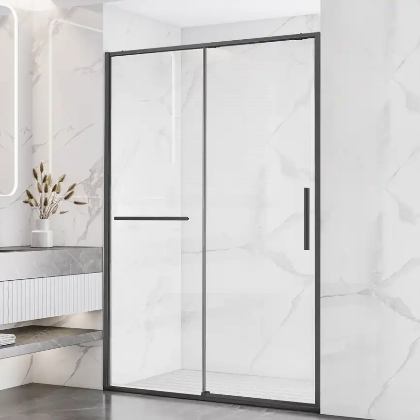 Душевая дверь Vincea Slim Soft 110 см, VDS-1SS110CLGM, профиль Оружейная сталь, стекло Прозрачное фото 1