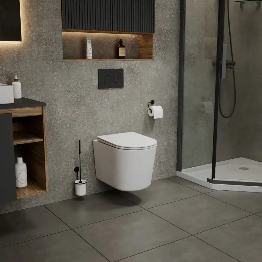 Унитаз подвесной Grossman Thin Rim GR-5602S безободковый, Белый глянцевый, с тонкой крышкой,микролифт фото 6