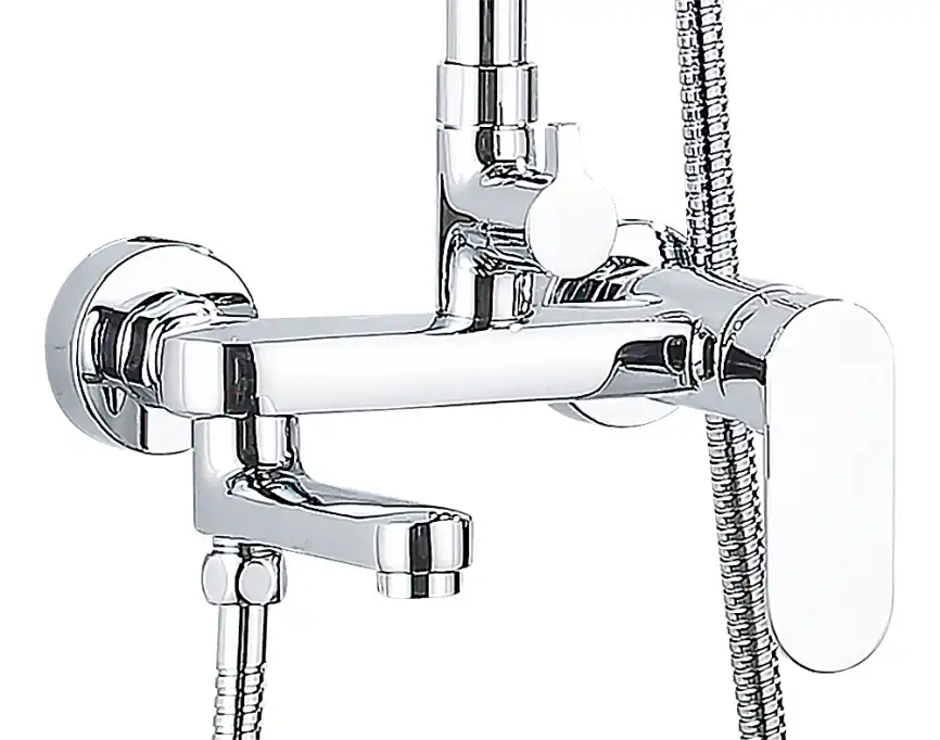 Душевая система Azario ARIZONA AZ-20S для ванны с изливом, верхний и ручной душ, Хром фото 5