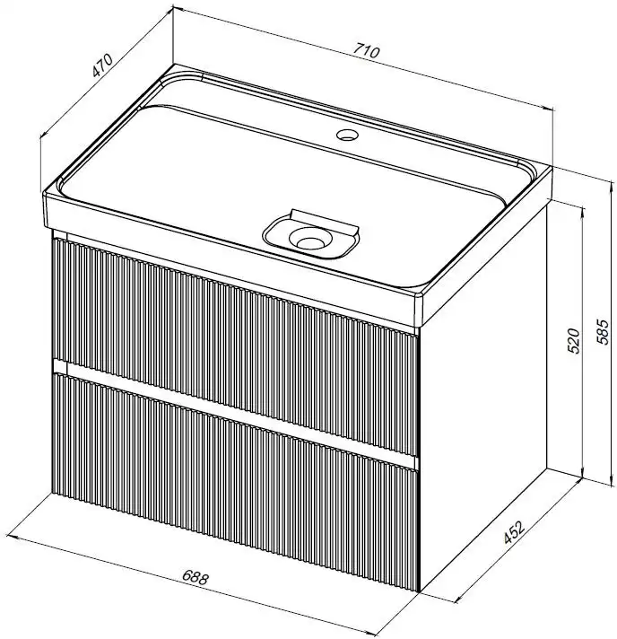 Тумба под раковину Aquanet Альтера 70 белый матовый, подвесная, 337155 фото 3