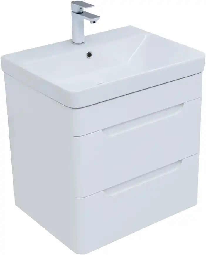 Тумба под раковину Aquanet София 60 белый глянец (2 ящика) 288905 фото 10