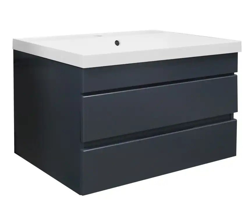 Тумба с раковиной Azario Эстима 80 CS00094589, подвесная, Графит фото 2